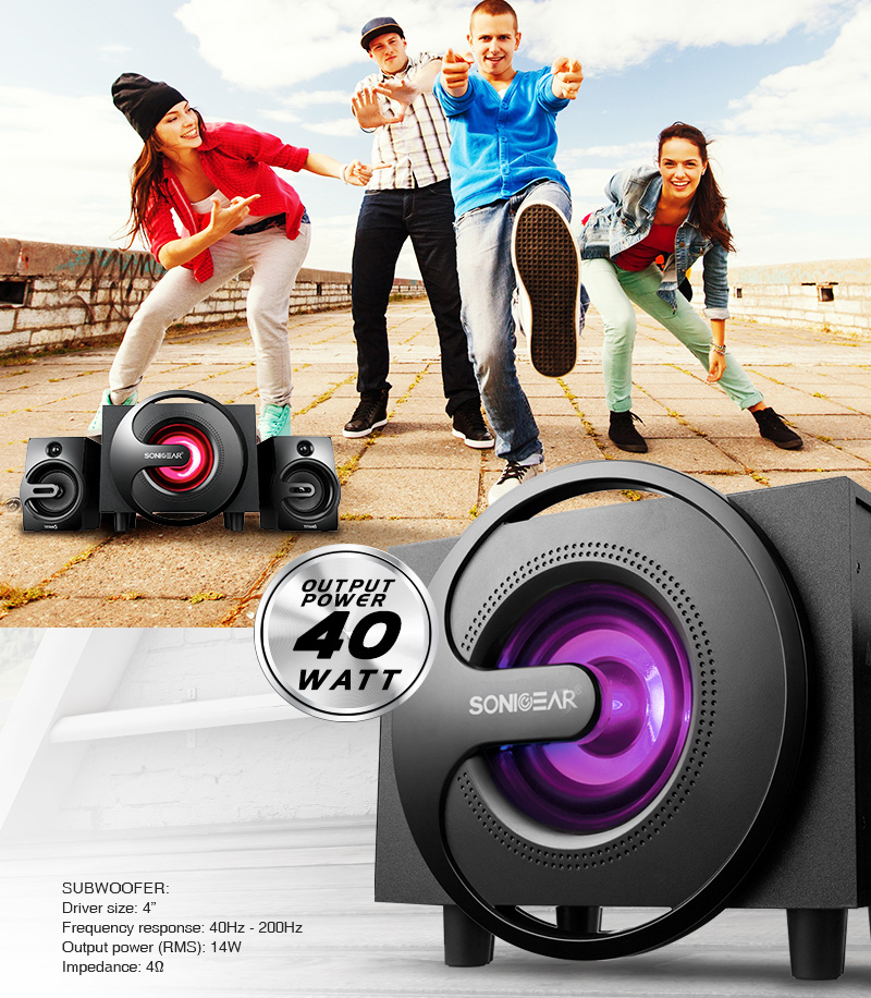 SonicGear Titan 5 BTMI Bluetooth Speakers with 4-Inch Bass Driver
