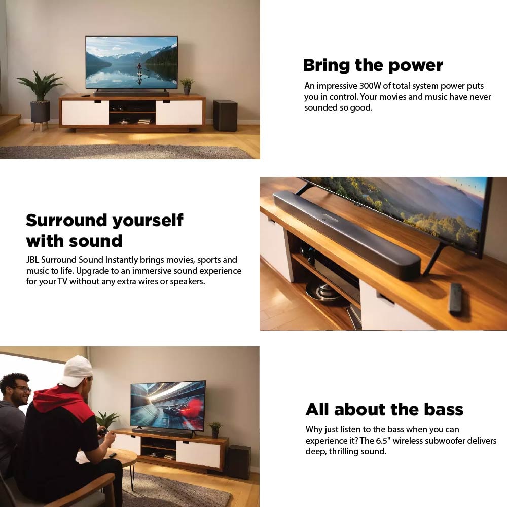 JBL Bar 2.1 Deep Bass - 2.1 Channel Soundbar with Wireless Subwoofer
