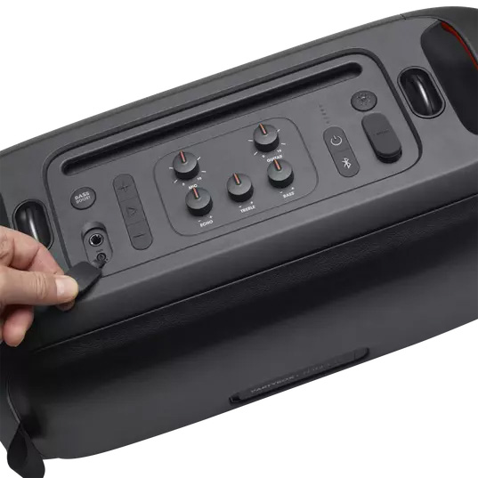 JBL Partybox On-The-Go Portable Party Karaoke Speaker with Built-In Lights and Wireless Microphone