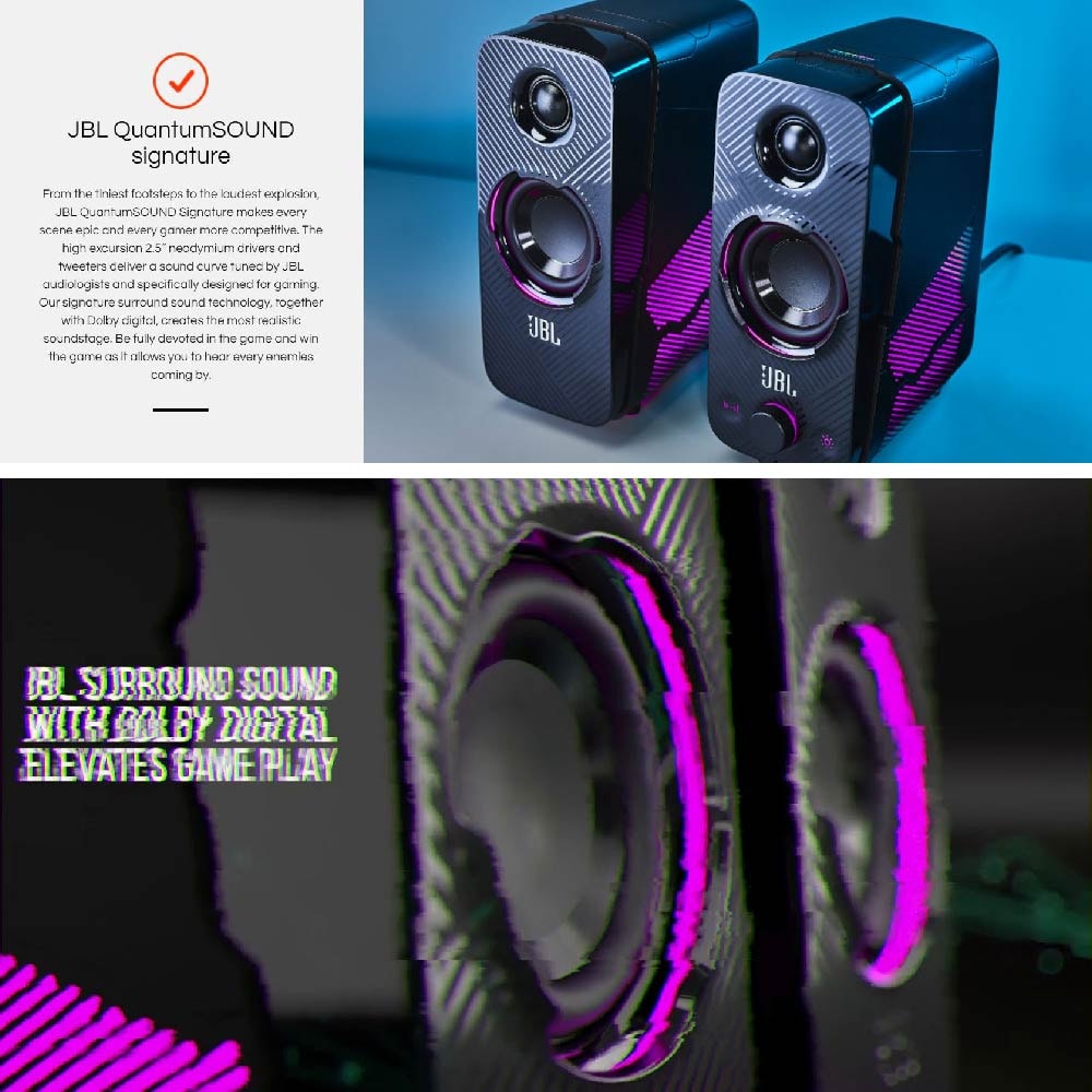 JBL Gaming 2.0 Quantum Duo Speaker Black Matte