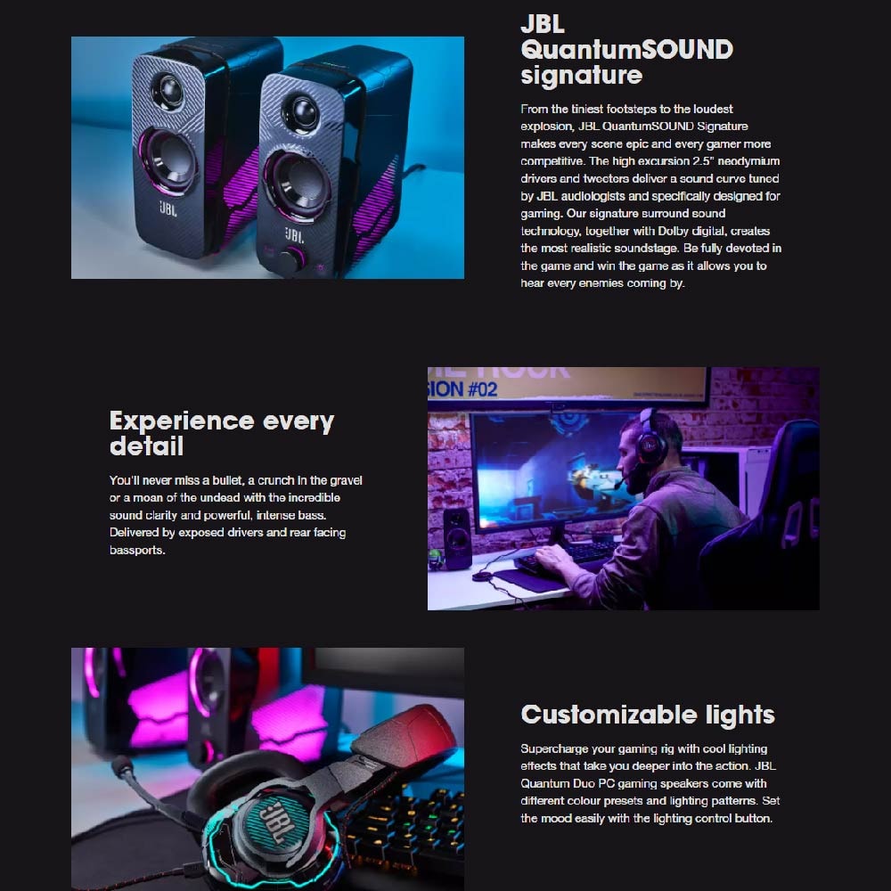 JBL Gaming 2.0 Quantum Duo Speaker Black Matte