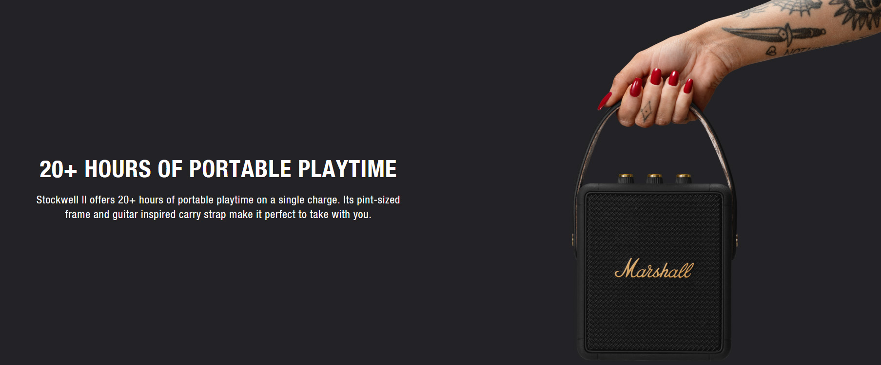 Marshall Middleton Black & Brass Bluetooth Speaker