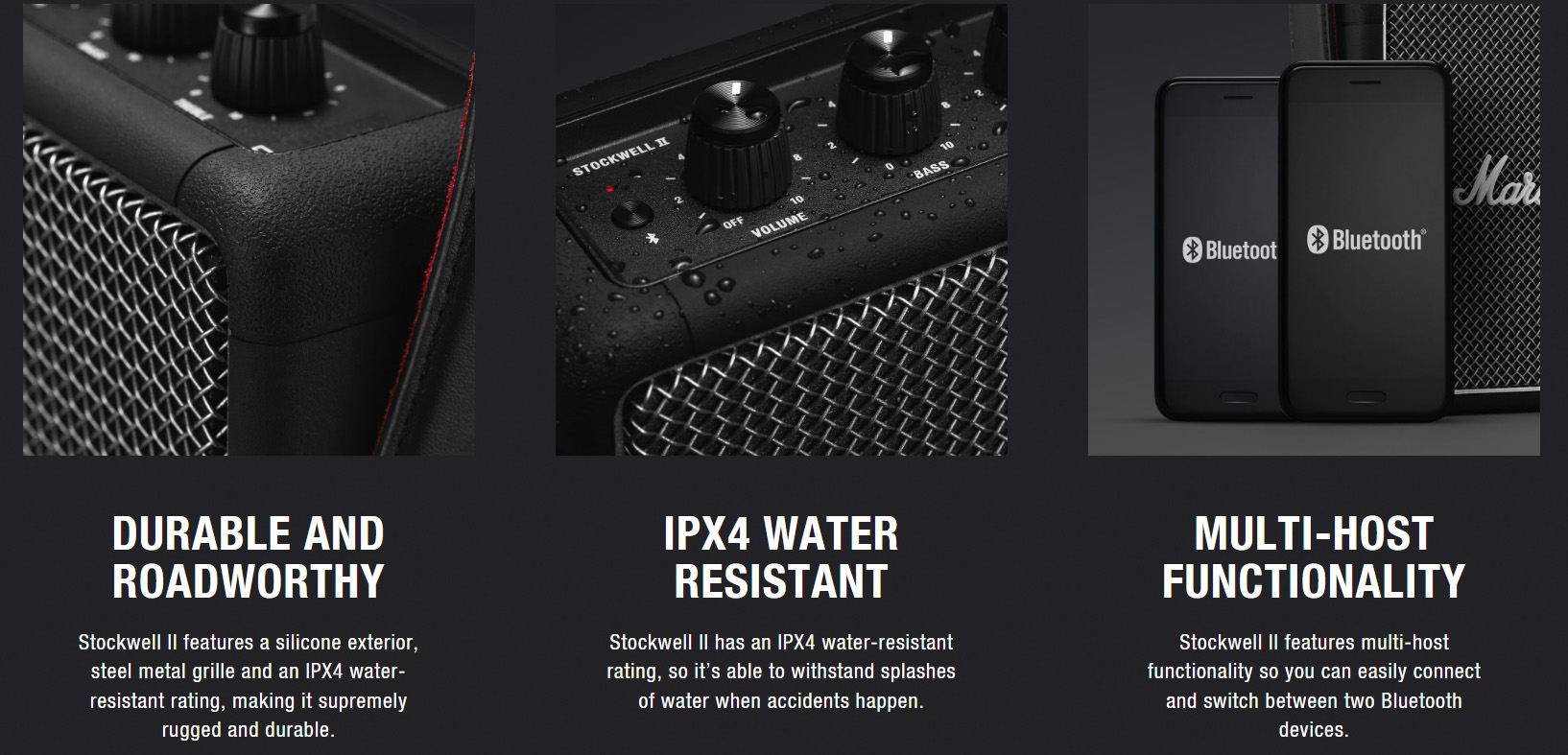 Marshall Middleton Black & Brass Bluetooth Speaker