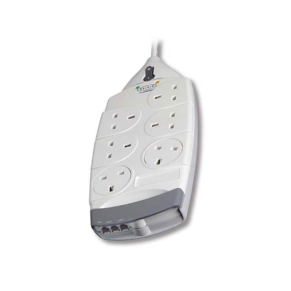 Belkin F9S620SA4M 6 Way Superior Series Surge Protector | Tel Protection | CEW RM10,000 | 45,000 Amp Max Spike Current | 4M