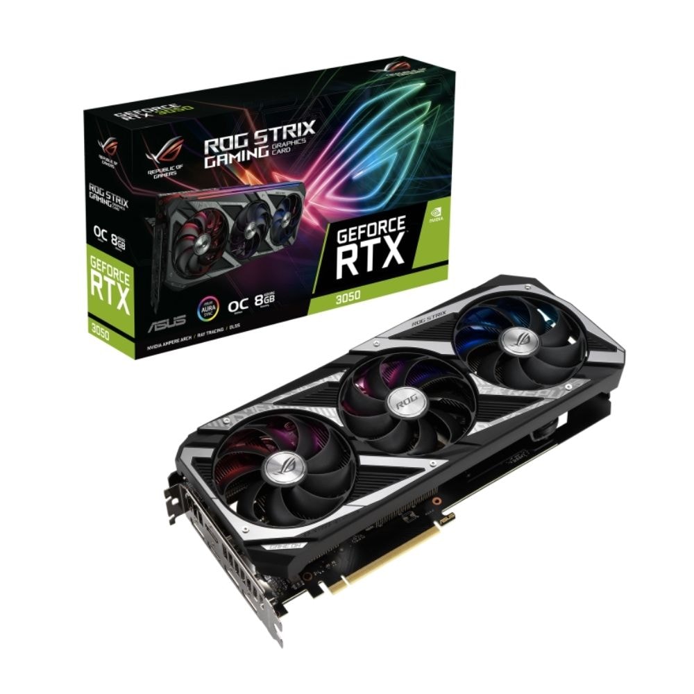Asus nVidia RTX3050 8GB GDDR6 128Bit ROG STRIX GAMING OC LHR VGA Graphics | ROG-STRIX-RTX3050-O8G-GAMING