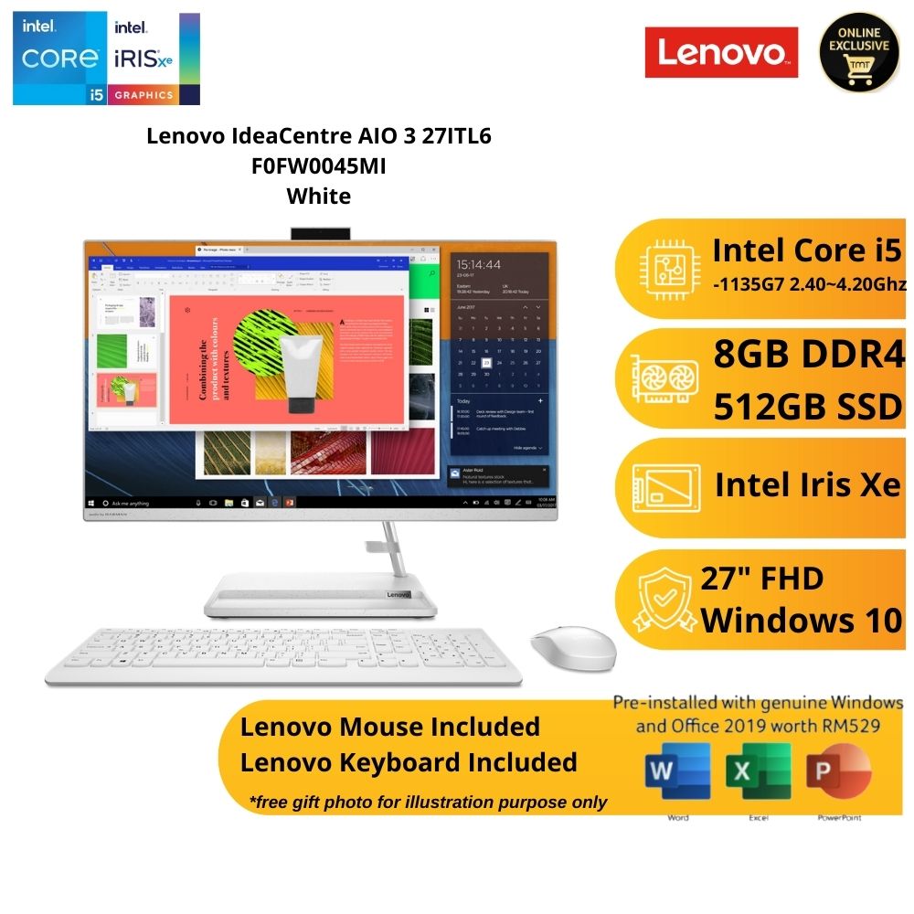 Lenovo IdeaCentre AIO 3 27ITL6 F0FW0045MI | i5-1135G7 | 8GB RAM 512GB SSD | 27