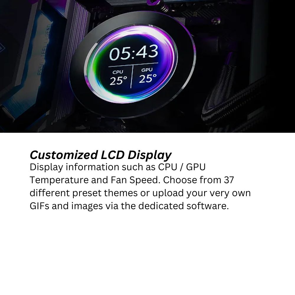 Tecware Eclipse ARGB AIO CPU Cooler with LCD Screen