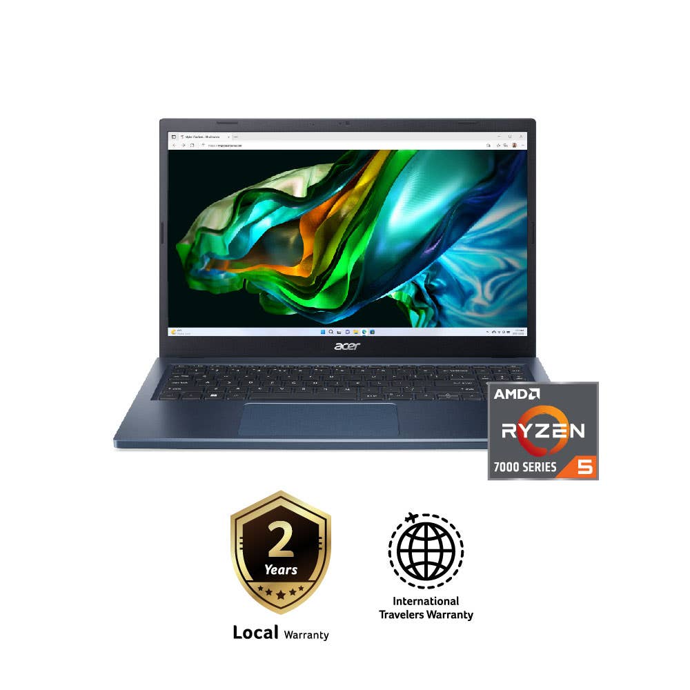 Acer Aspire 3 A315-24P-R2EZ Laptop (Steam Blue) | Ryzen 5-7520U | 16GB RAM 512GB SSD | 15.6''FHD | AMD Radeon | Win11 | 2Y Warranty