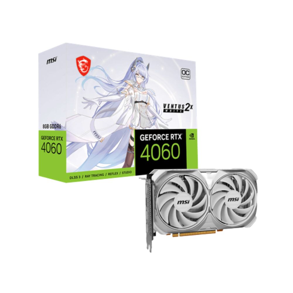 MSI RTX 4060 VENTUS 2X OC VTS White 8GB GDDR6 128Bit Graphics Card