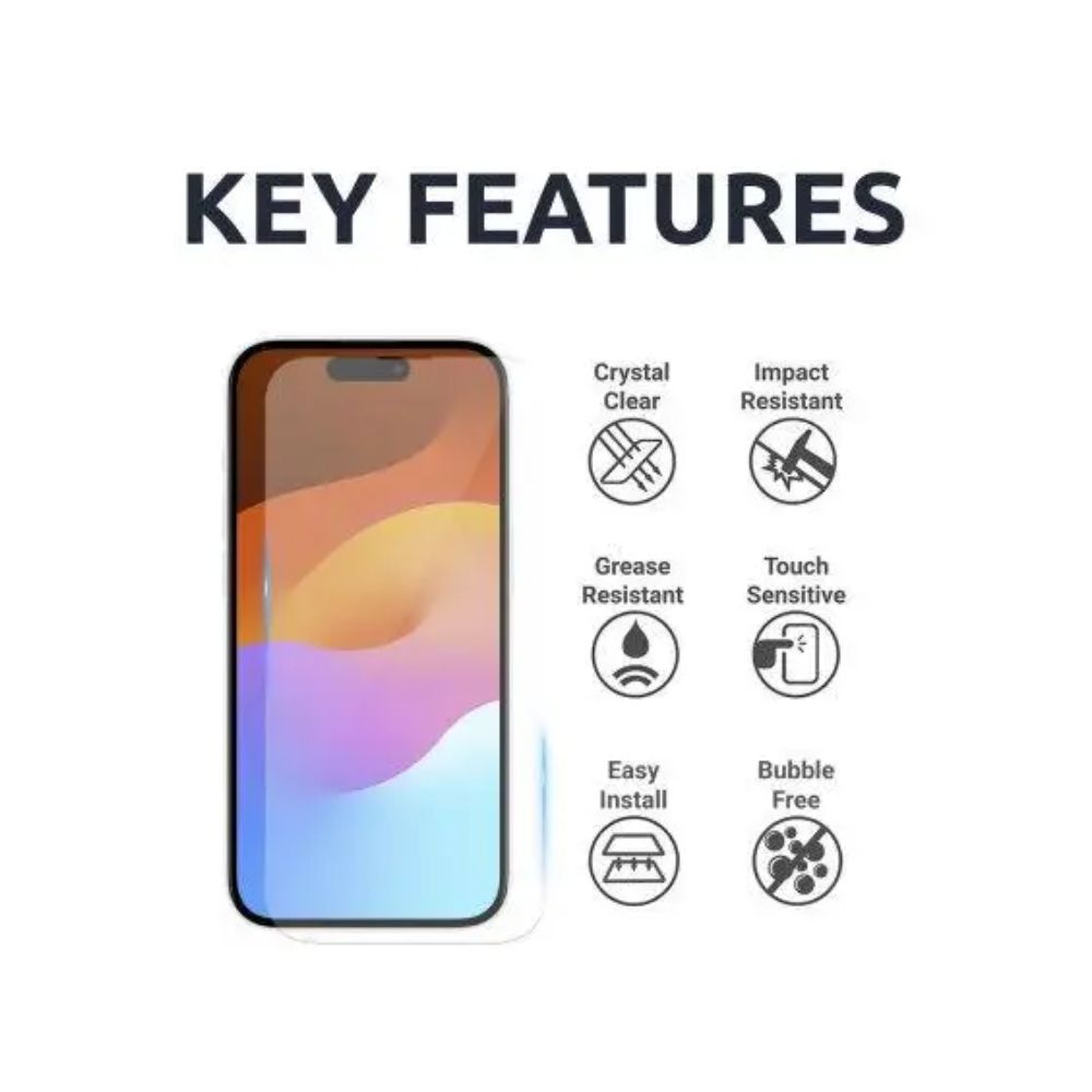 NuGlas Clear / Privacy 0.3mm Tempered Glass Screen Protector For iPhone 15 Series