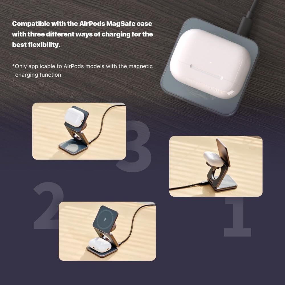 ADAM Elements Mag 3 Magnetic 3in1 Foldable Travel Charging Station