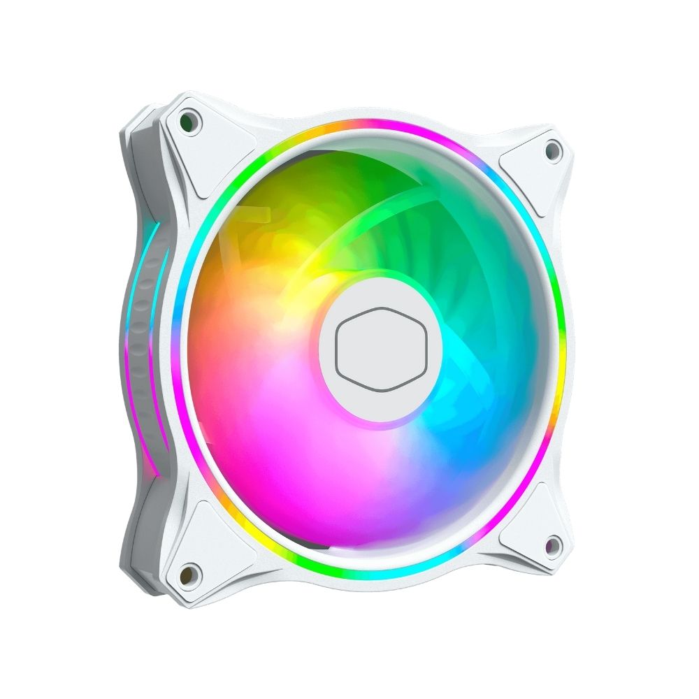 Cooler Master MasterFan MF120 HALO Dual Loop ARGB White Edition 12CM Fan Case | 47.2CFM | MFL-B2DW-18NPA-R1 MFL-B2DW-183PA-R1