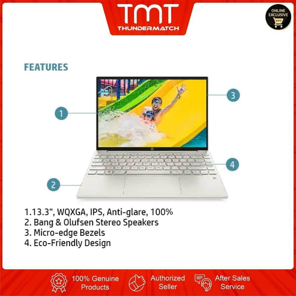 HP Pavilion Aero 13-be0045AU Gold Laptop 484K0PA | Ryzen 5-5600U | 8GB RAM 512GB SSD | 13.3" WUXGA | W10 | MS OFFICE+BAG