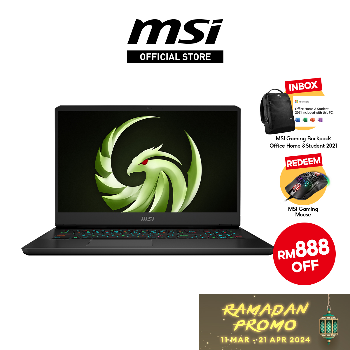 MSI Alpha 17 C7VG-025MY Gaming Laptop (Core Black) | Ryzen 9-7945HX | 16GB RAM 1TB SSD | 17.3" QHD (2560*1440) (240Hz) | RTX4070 8GB | MS Office H&S 2021 | W11 | 2Y Warranty