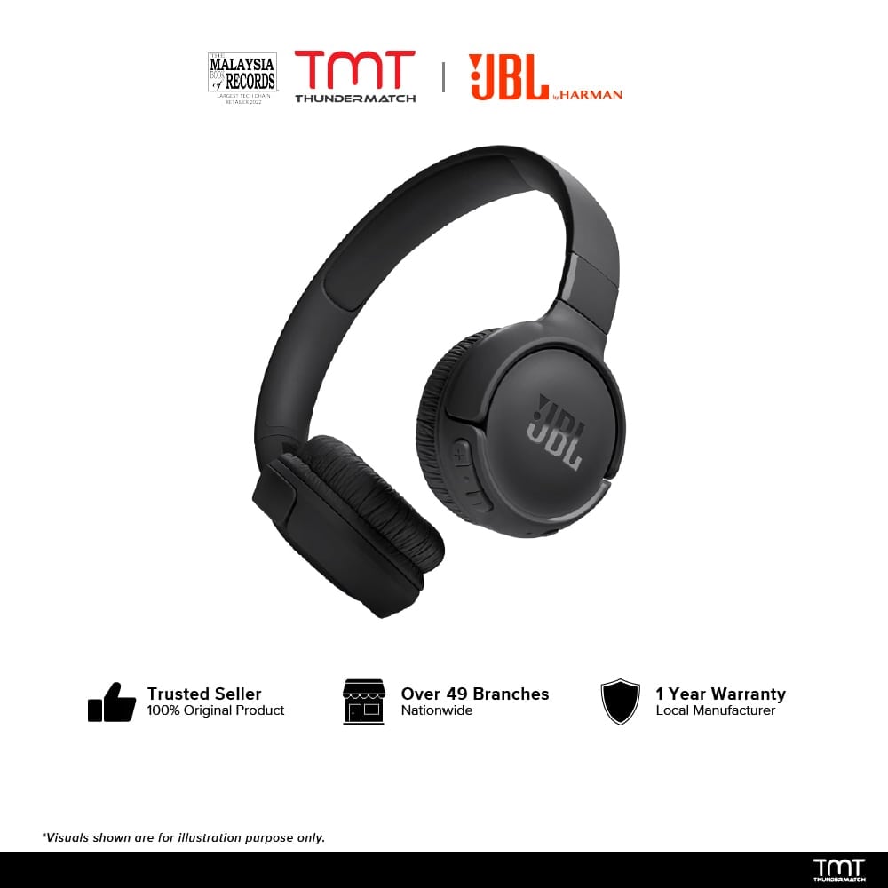 JBL Tune 520BT Wireless On-Ear Headphones, with JBL Pure Bass Sound,  Bluetooth 5.3 and Hands-Free Calls, 57-Hour Battery Life, in Purple