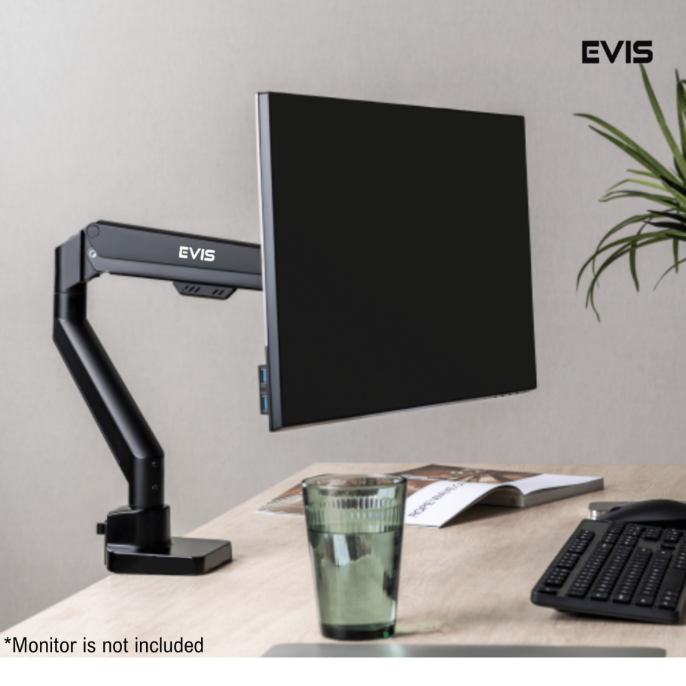 Evis Solid Steel Single / Dual Monitor Arm | Compatible with 17" to 32" Inch Monitor | Max 9kg
