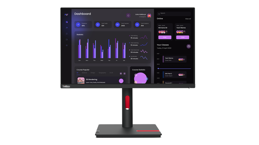 Lenovo ThinkVision T24i-30 23.8" Monitor (63CFMARXMY) | 1920 x 1080