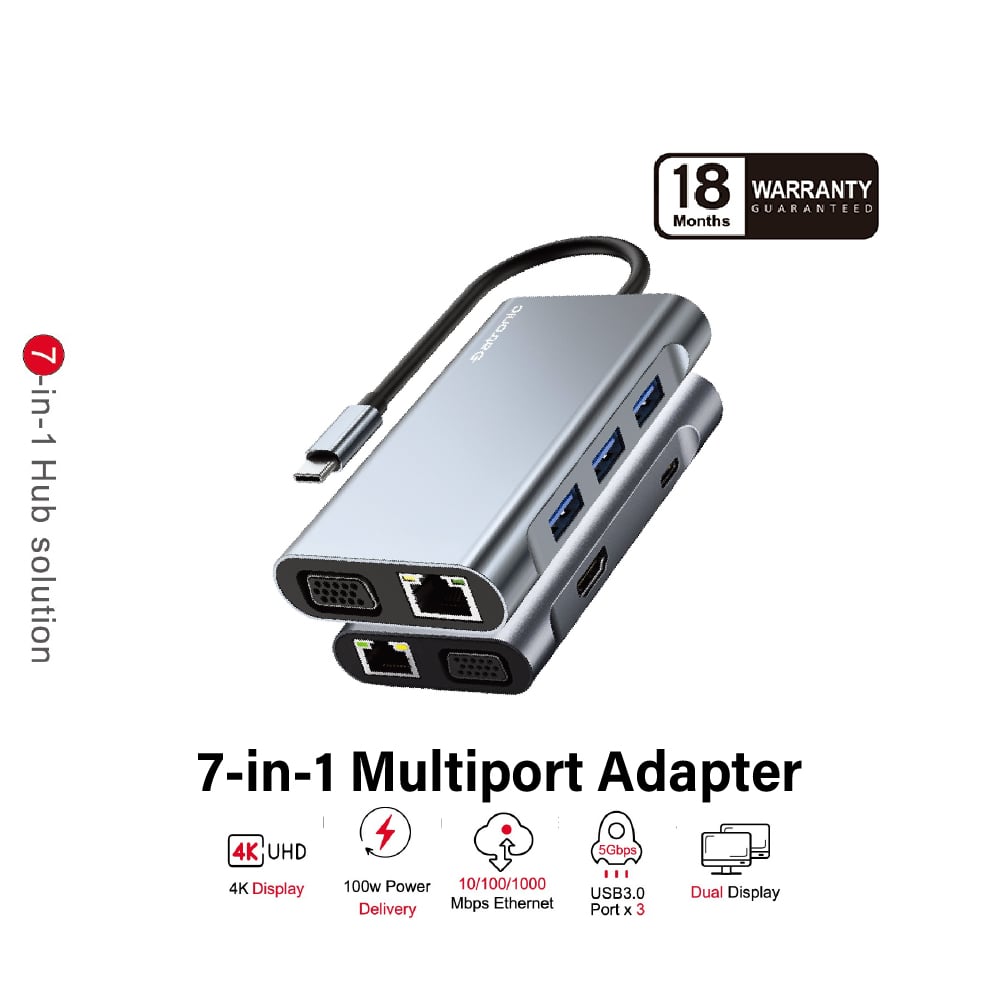 Datronic 11-In-1 USB-C To HDMI VGA Adapter
