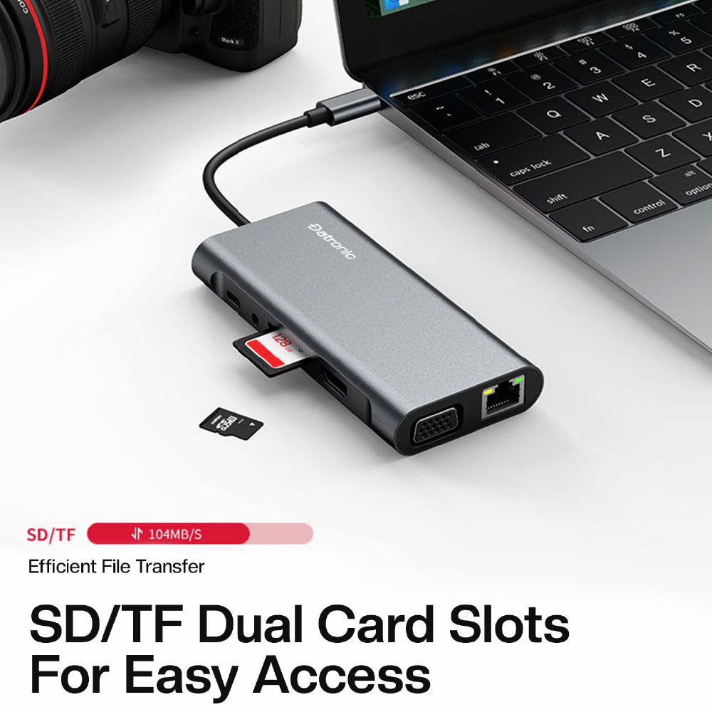 Datronic 11-In-1 USB-C To HDMI VGA Adapter