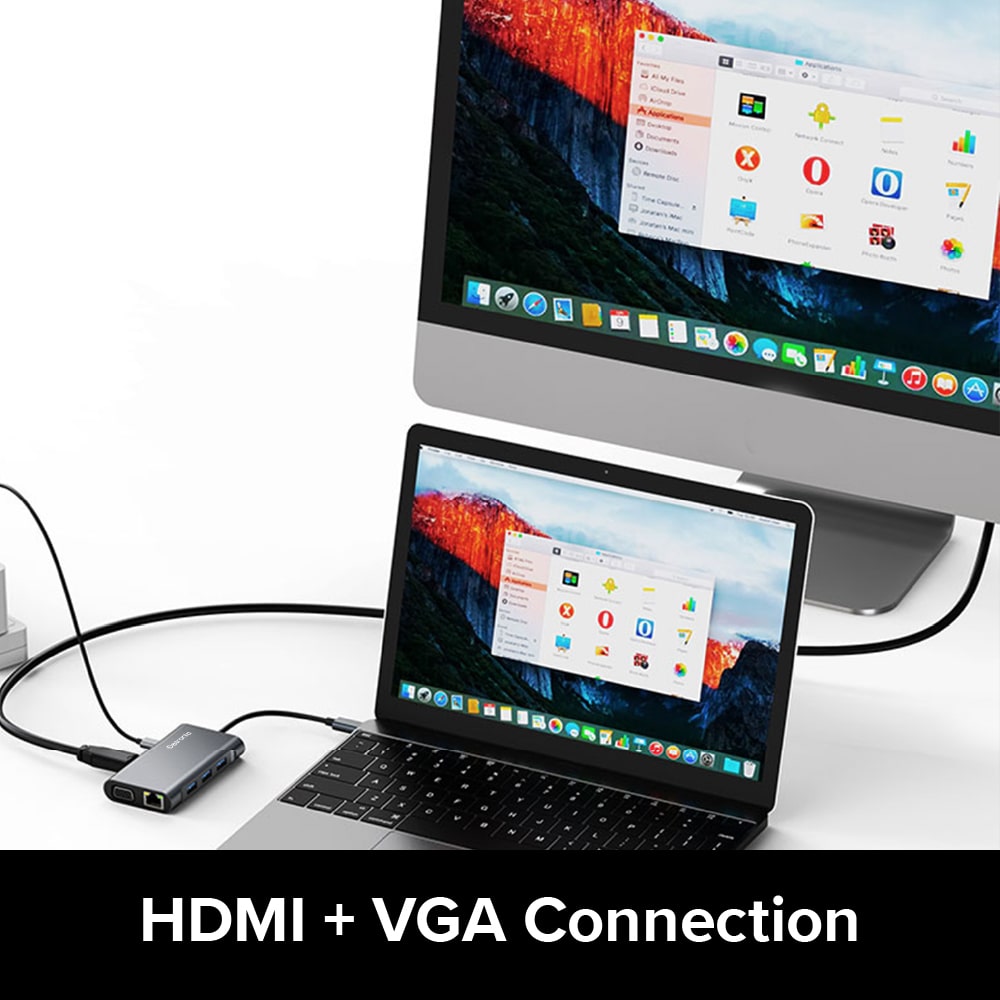Datronic 11-In-1 USB-C To HDMI VGA Adapter