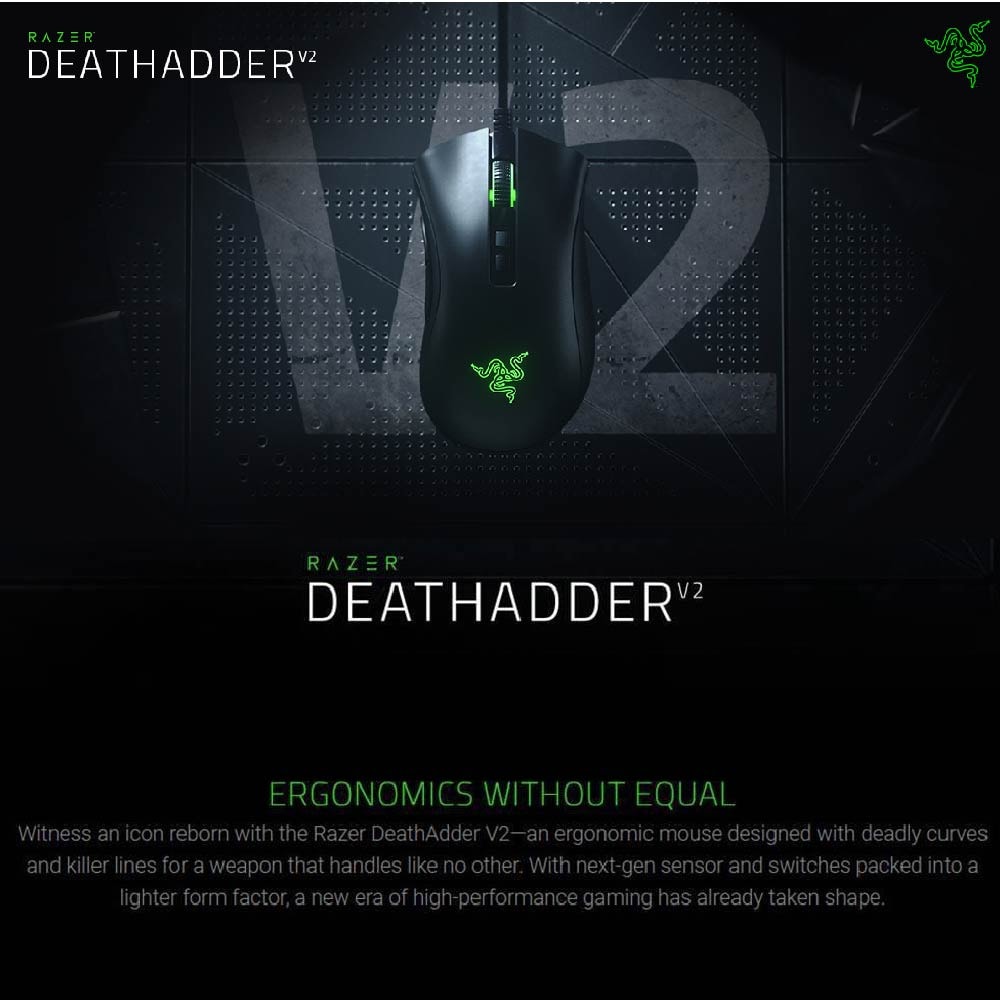 Razer DeathAdder V2 Optical Wired Gaming Mouse | 8 buttons - 1 Year Warranty