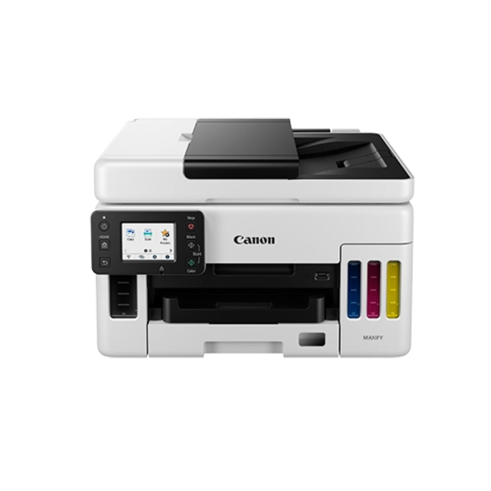 Canon Maxify GX6070 A4 Printer Auto Duplex Print, Scan, Copy | 2.7"Touch LCD | Wireless, Lan, USB | ADF Single Cassetes