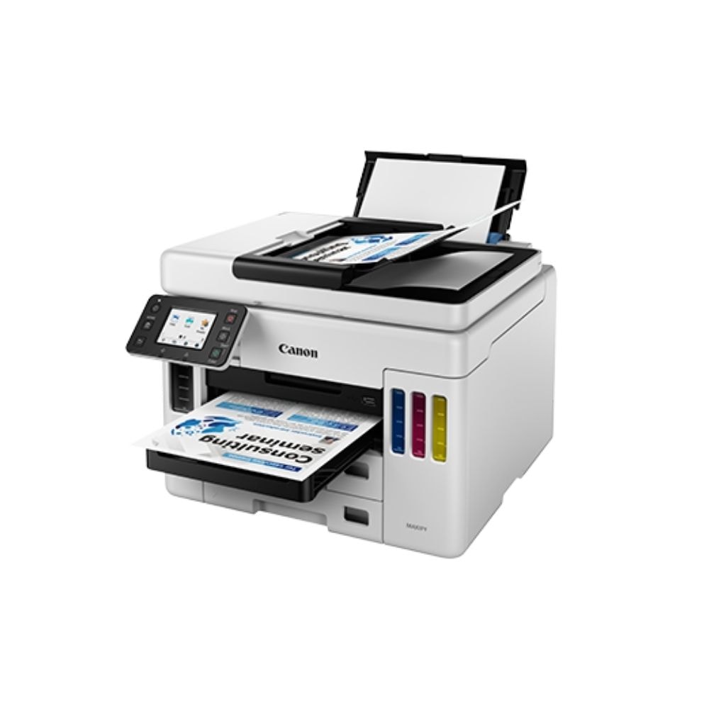 Canon Maxify GX7070 A4 Printer Auto Duplex Print, Scan,Copy,FAX | 2.7"Touch LCD | Wireless,Lan,USB | ADF Single Cassetes
