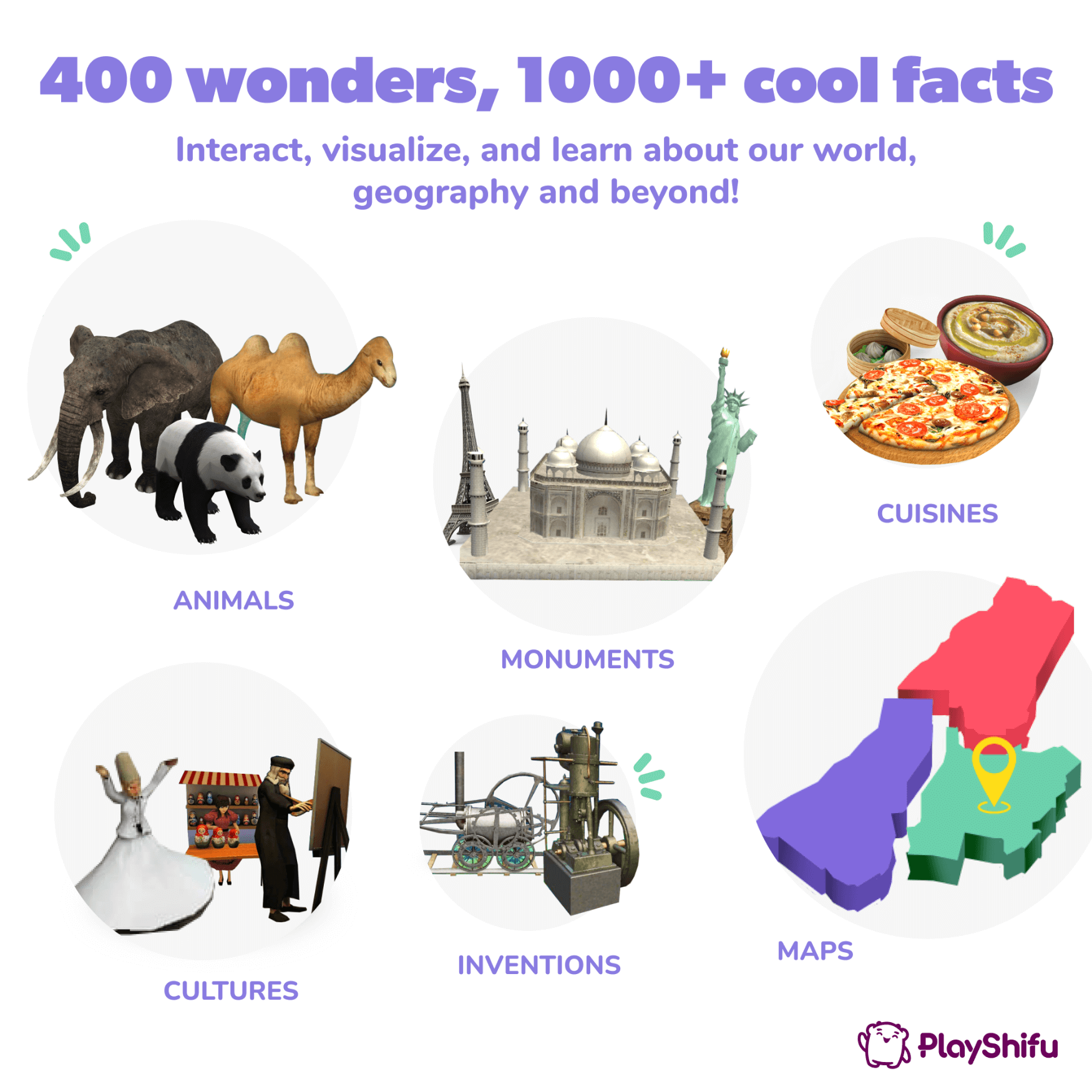 PlayShifu Orboot Earth - Interactive AR Globe with 400 Wonders | For kids 4-10 Years | App-based (works with IOS & Android)