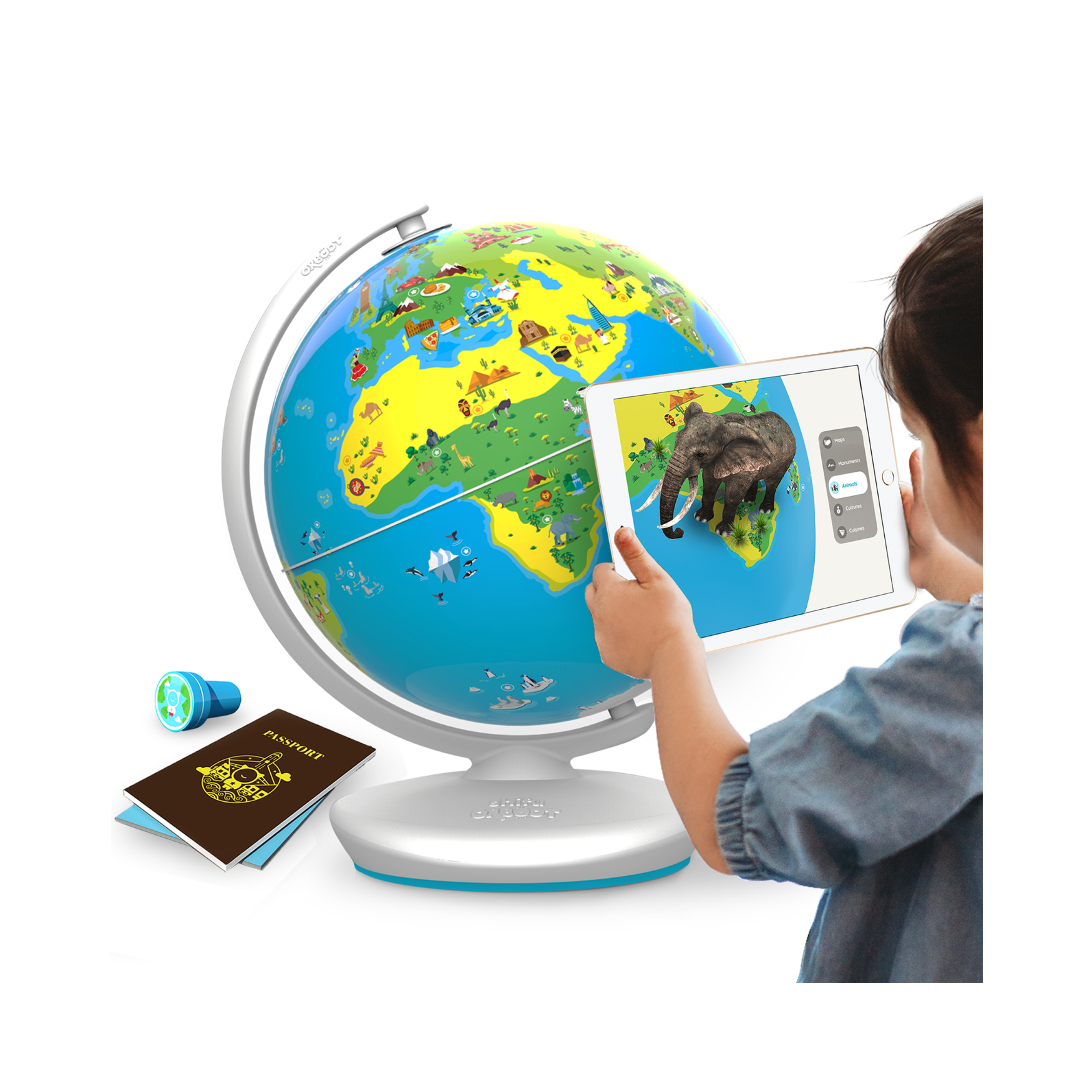 PlayShifu Orboot Earth - Interactive AR Globe with 400 Wonders | For kids 4-10 Years | App-based (works with IOS & Android)