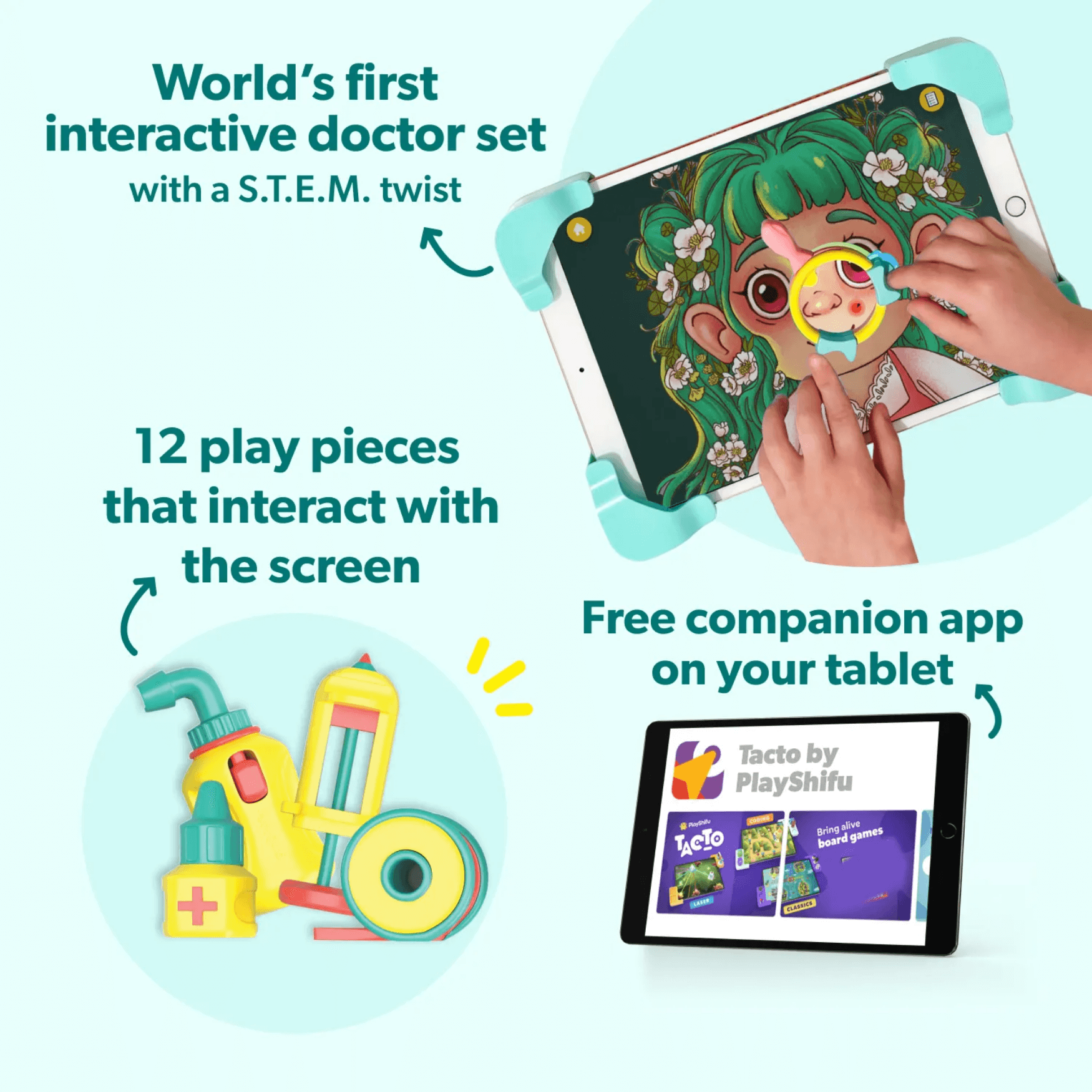 PlayShifu Tacto Series - Tocto Doctor / Tocto Leaser / Tocto Coding / Tocto Chess Digital Pretend Play Games | Kids Educational Toys ( work with IOS and Android )