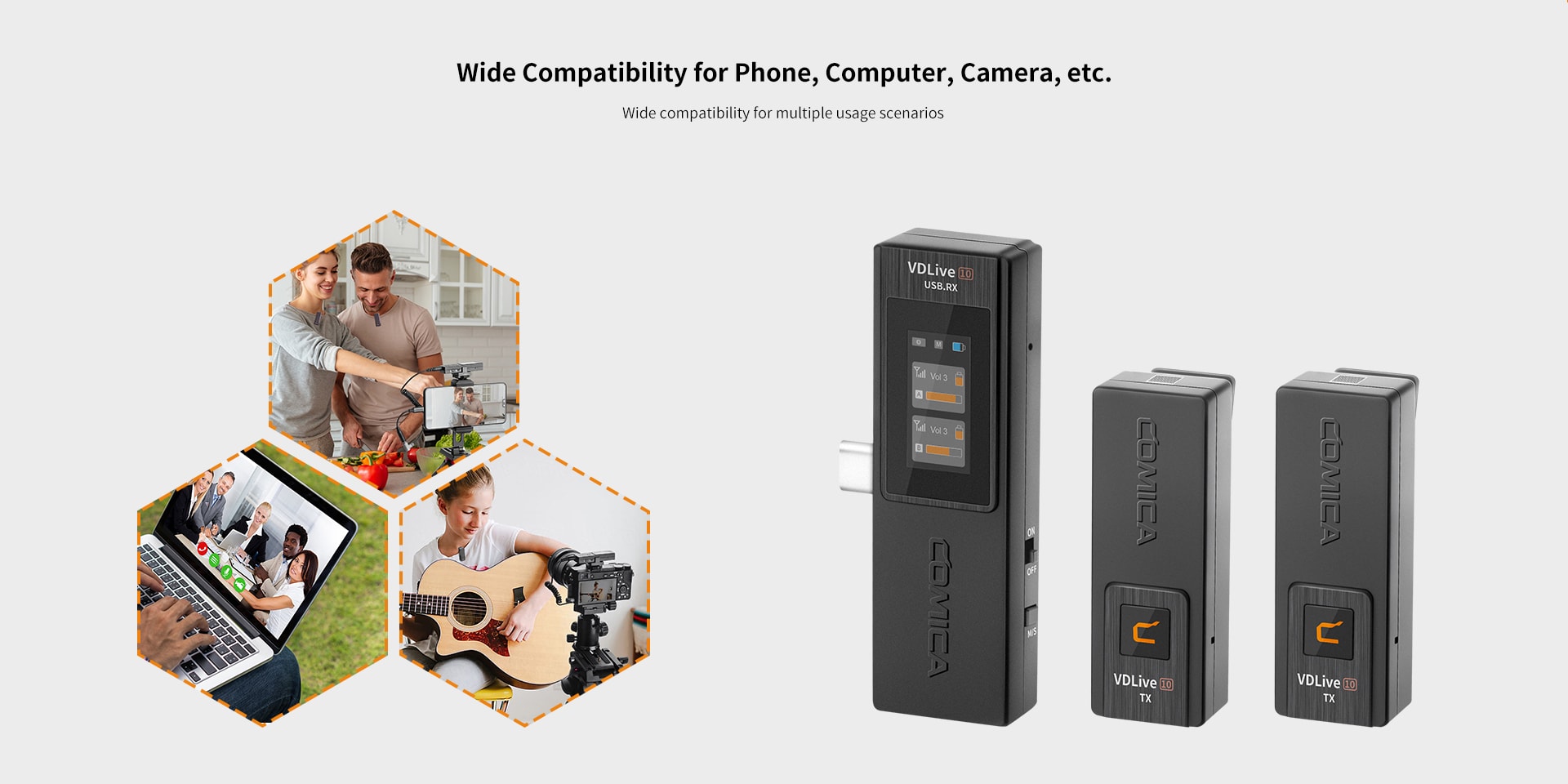 Comica VDLive10 USB Black 2.4 Wireless USB Microphone (Dec Brand Of The Day)