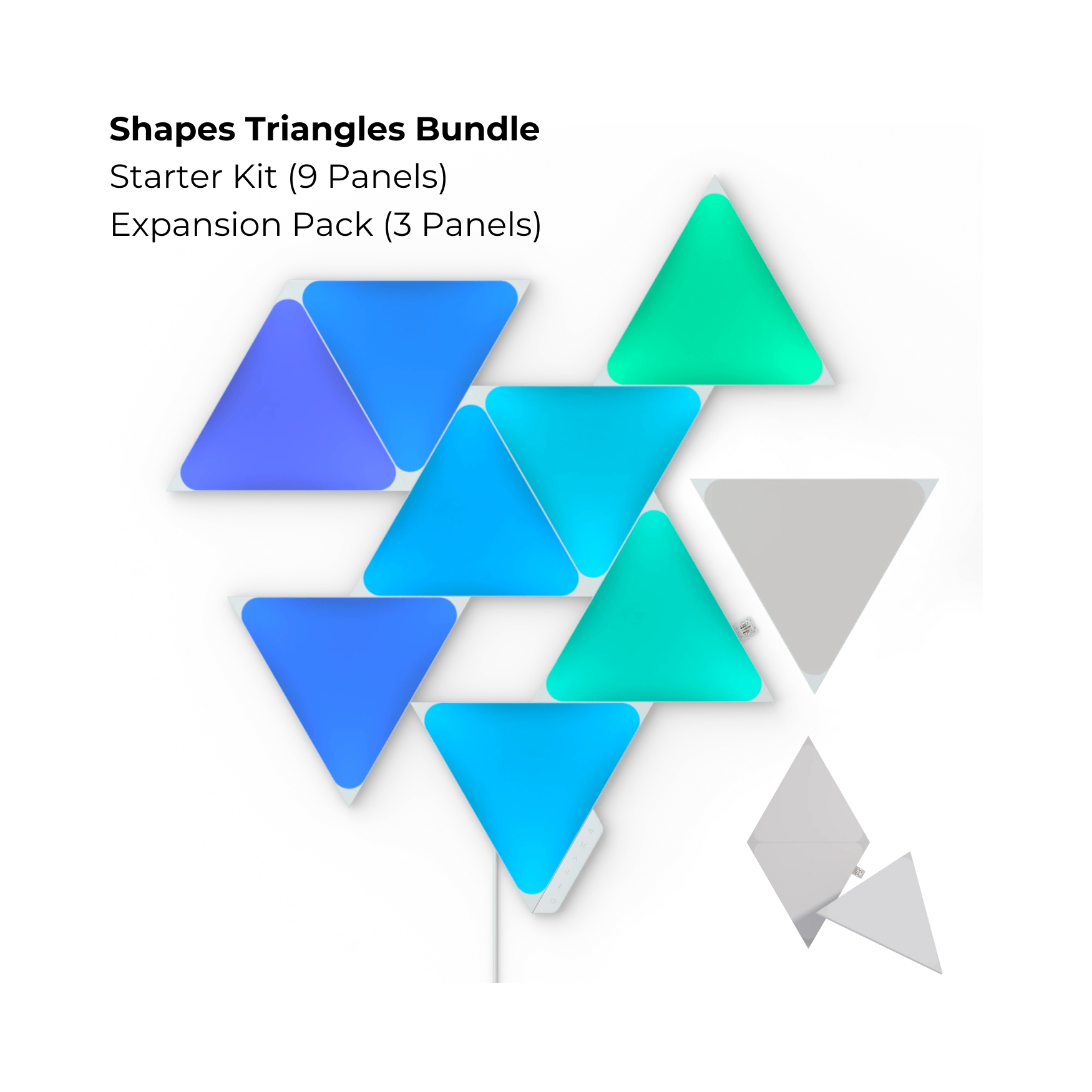 (Dec Brand Of The Day) Nanoleaf Shapes Triangles Bundle Starter Kit (9 Panels) + Expansion Pack (3 Panels)