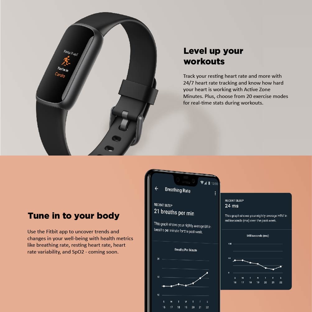 Fitbit Luxe Fitness and Wellness Stylish Smart Watch Fitness Tracker