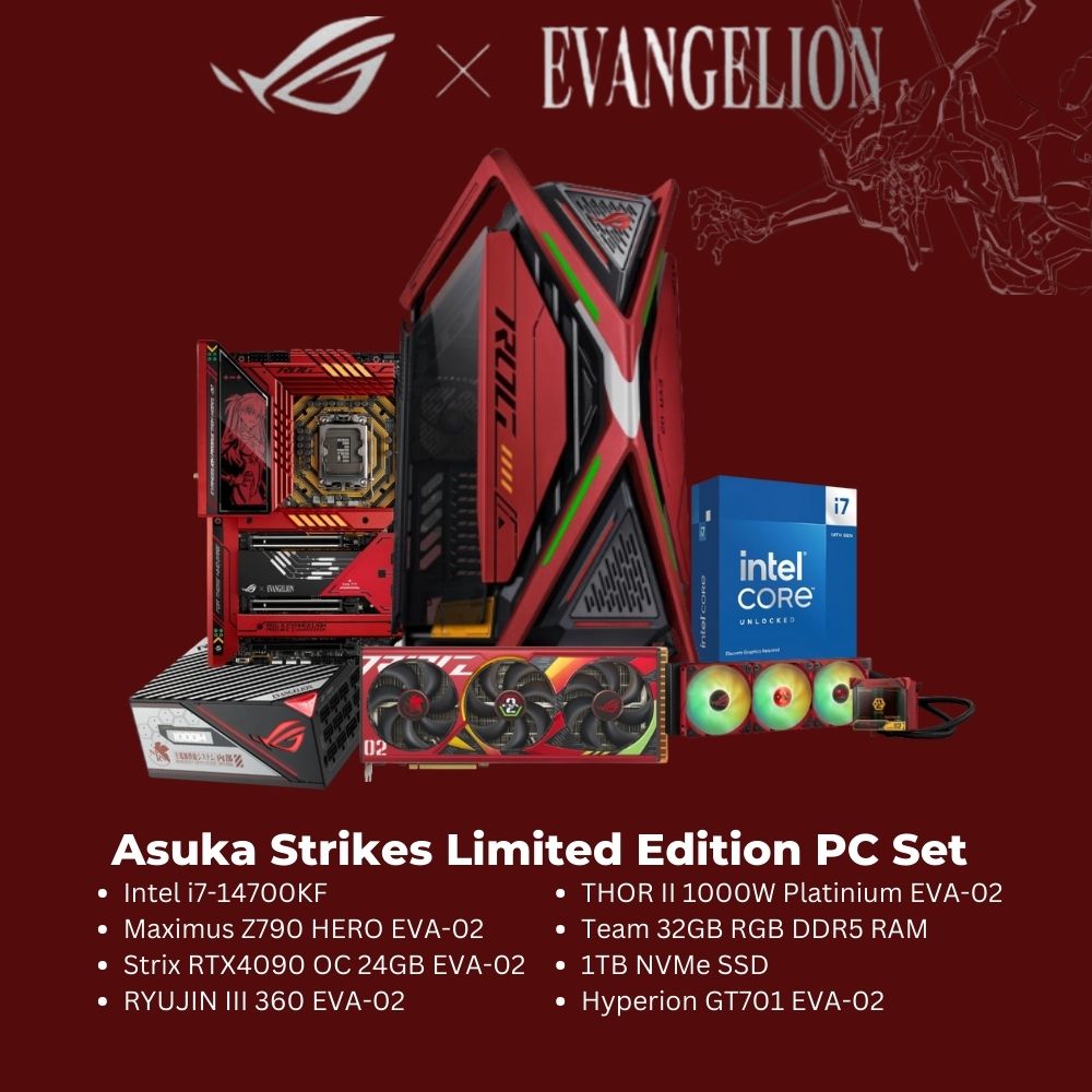 (LIMITED EDITION) ASUS X EVANGELION ASUKA STRIKES Limited Edition Custom PC Set EVA i7