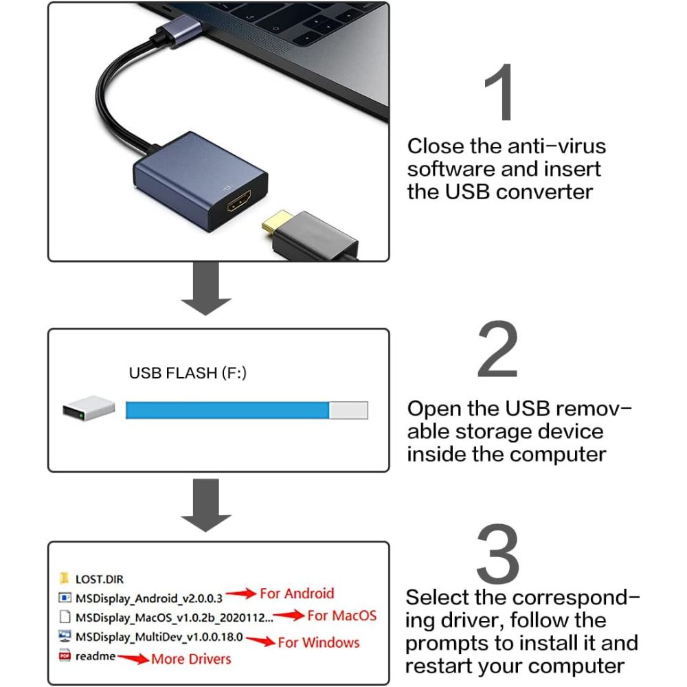 Datronic USB 3.0 to HDMI / VGA Converter Adapter DUSB-179 DUSB-180