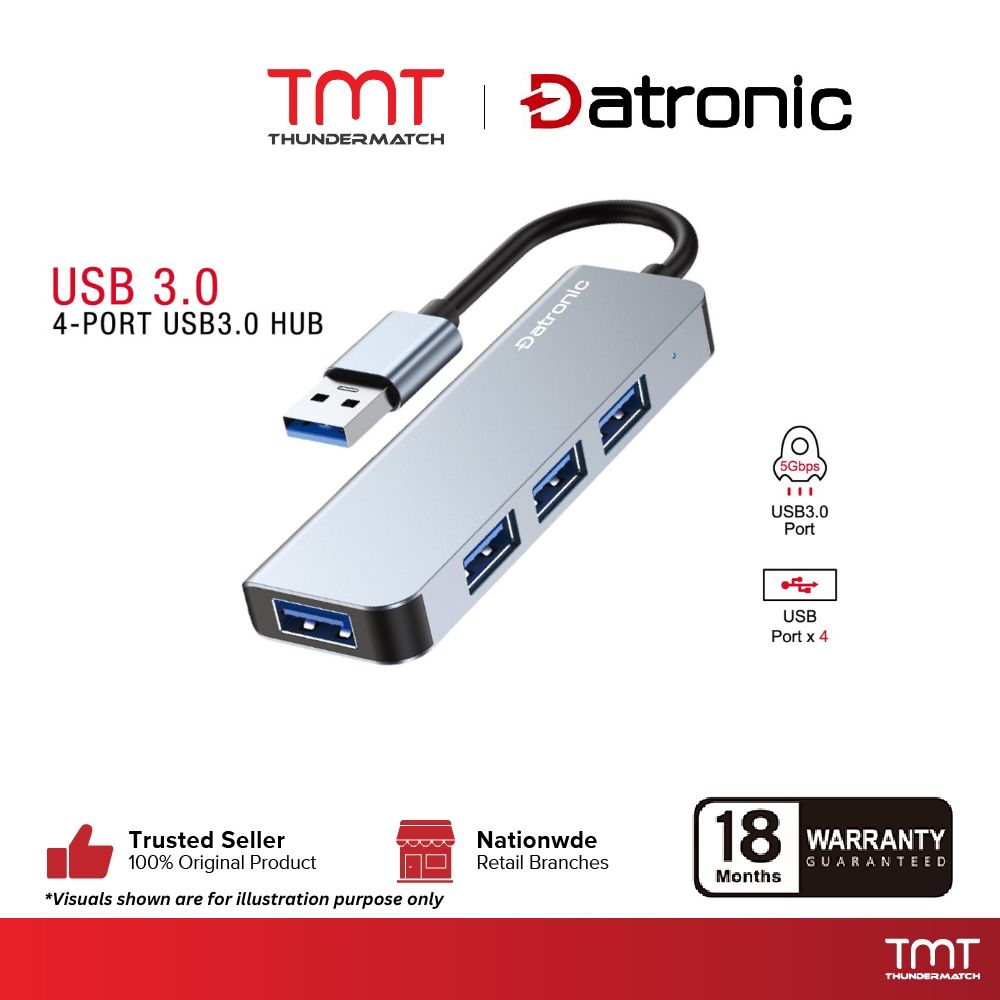 Datronic USB 3.0 / USB-C to USB 3.0 HUB with SD&Micro SD Card Reader |18Month Warranty