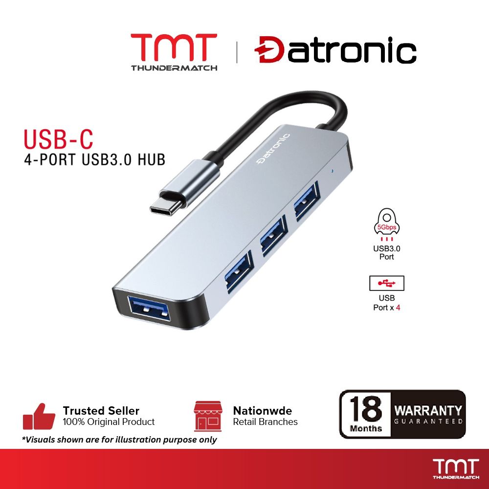Datronic USB 3.0 / USB-C to USB 3.0 HUB with SD&Micro SD Card Reader |18Month Warranty