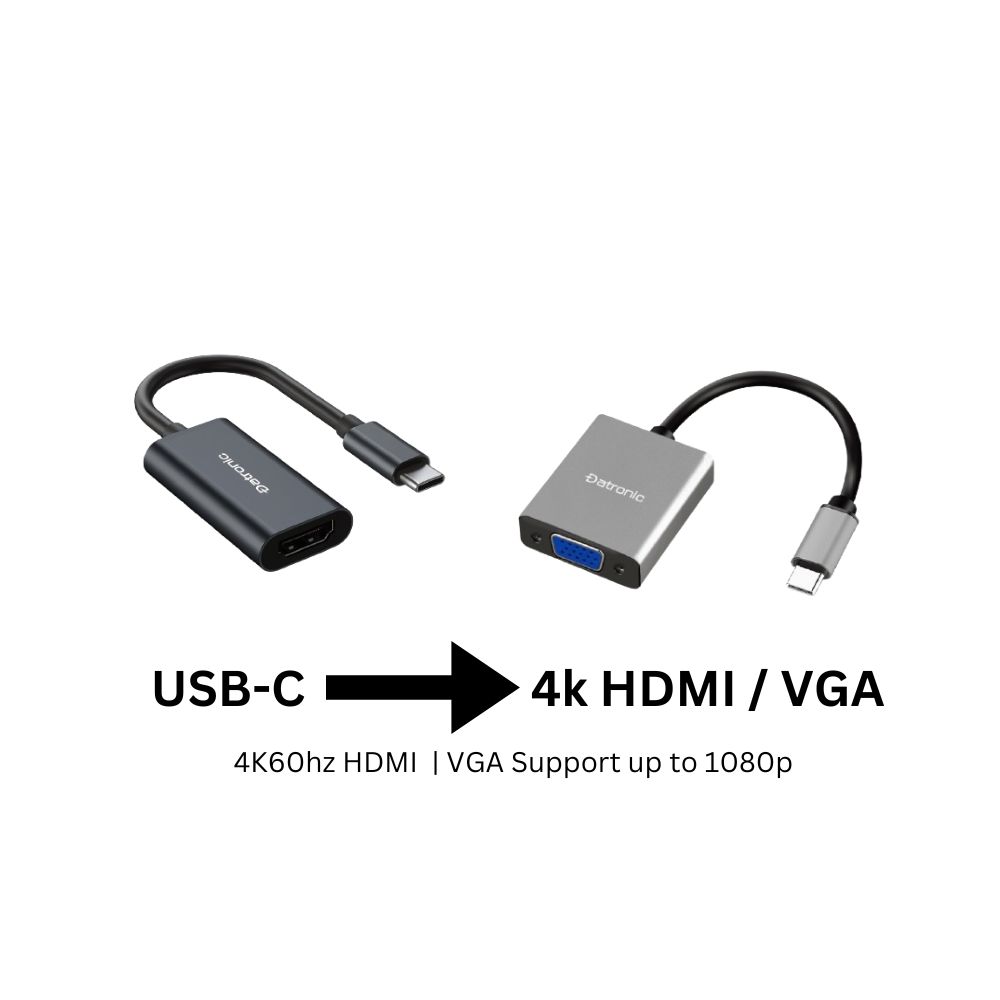Datronic USB C Type-C to 4K60hz HDMI / VGA Adapter DUSBC-240 DUSBC-241| 18Month Warranty