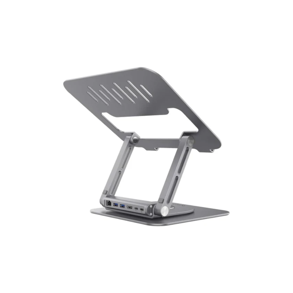 ADAM elements CASA Hub Stand Pro 6in1 Multiport Laptop Stand Hub for M2/M1 Mac, iPad & Laptop Series- USB-C Host, USB-A x2, USB-C PD 100W , HDMI, RJ45