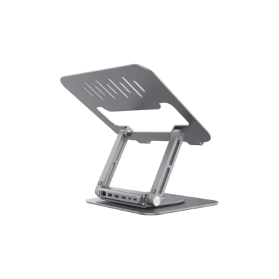 ADAM elements CASA Hub Stand Pro 6in1 Multiport Laptop Stand Hub for M2/M1 Mac, iPad & Laptop Series- USB-C Host, USB-A x2, USB-C PD 100W , HDMI, RJ45