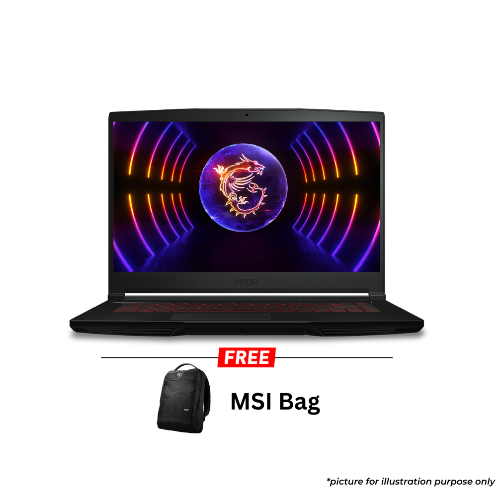 MSI Thin GF63 12UC-670MY Gaming Laptop (Black) | i5-12450H | 8GB RAM 512GB SSD | 15.6"FHD (144Hz) | RTX3050 4GB | W11 | 2Y Warranty