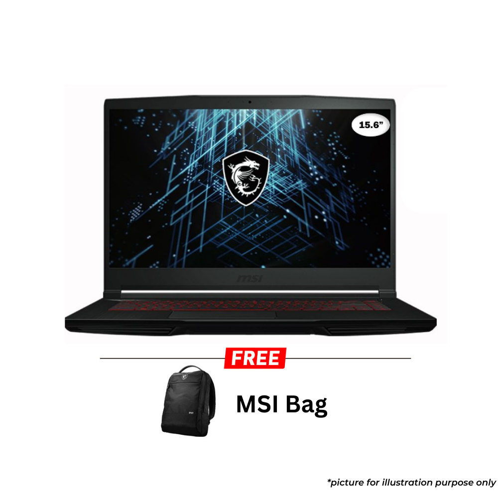 MSI Thin GF63 12UC-854MY Gaming Laptop (Black) | i7-12650H | 8GB RAM 512GB SSD | 15.6"FHD (144Hz) | RTX3050 4GB D6 | W11 | 2Y Warranty