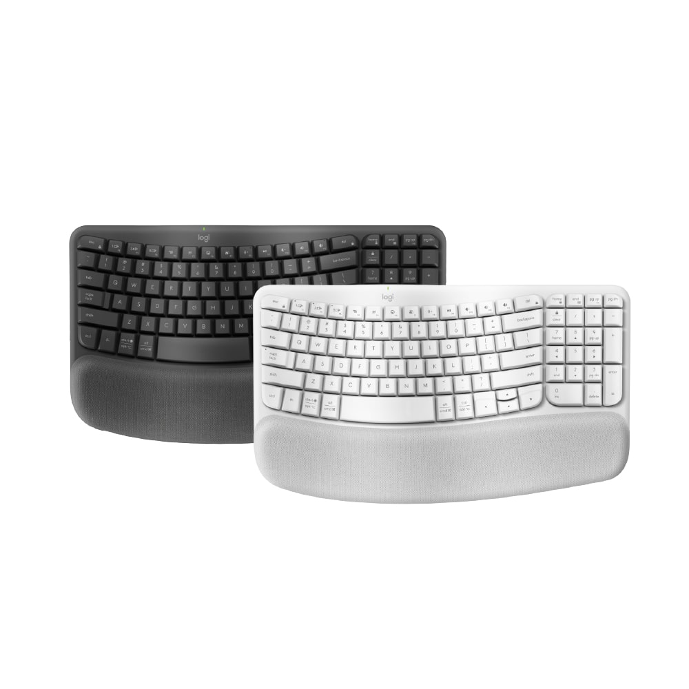 Logitech Wave Keys Wireless Ergonomic Keyboard with Palm Rest