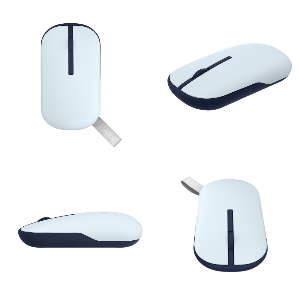 Asus Wireless Mouse MD100 (Beige/Blue/Purple) | Silent click | Dual mode | Anti-bacterial | 1Y Warranty