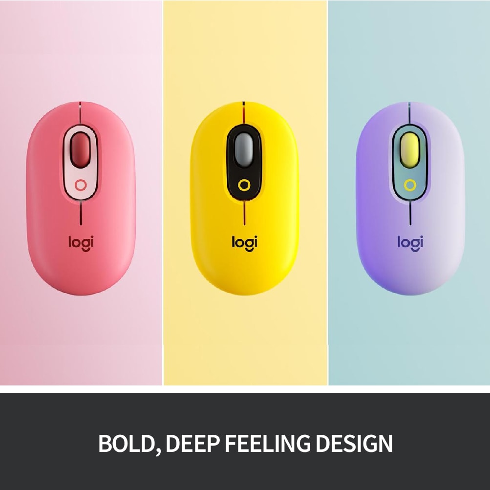 Logitech POP Mouse Wireless Customisable Emojis | SilentTouch | Bluetooth USB Multi-device