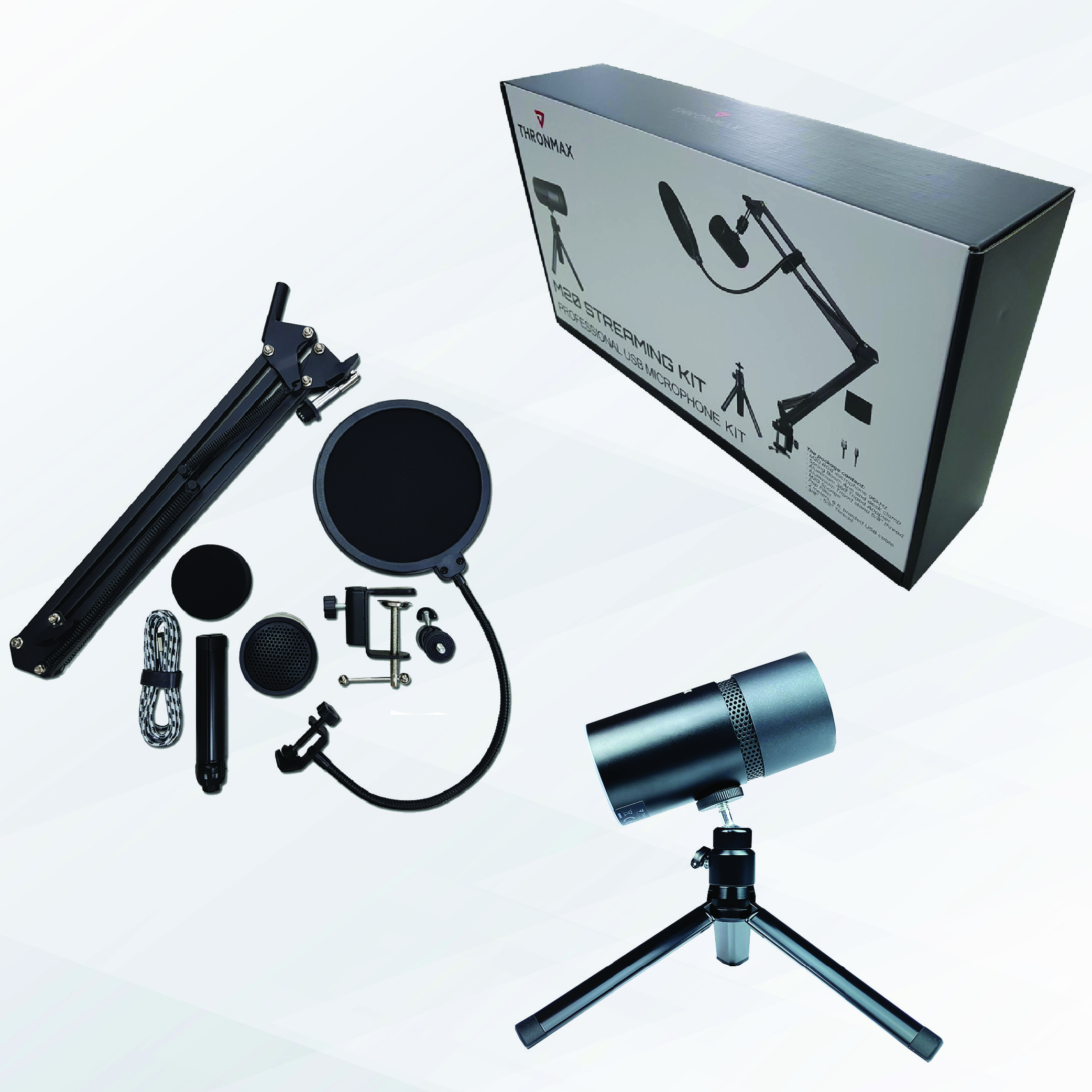 THRONMAX M20 Streaming Kit with M20 Mic, Spring Boom Arm, M20