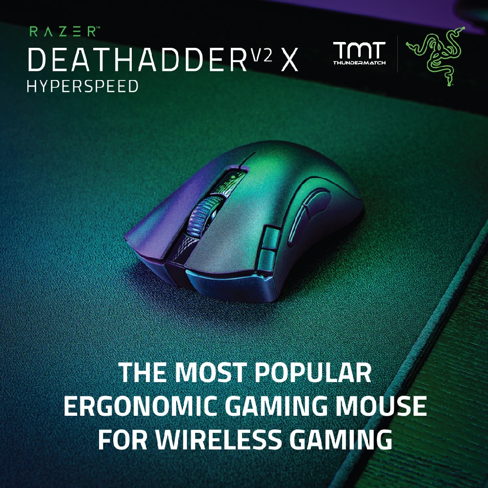 Razer DeathAdder V2 X HyperSpeed - Wireless Gaming Mouse with Best-In-Class Ergonomics