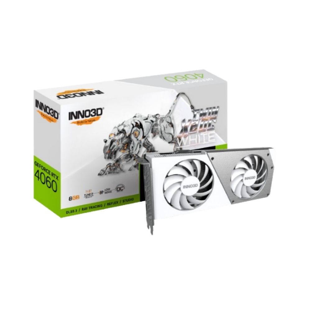 INNO3D RTX 4060 TWIN X2 OC White 8GB GDDR6 128Bit Graphics Card