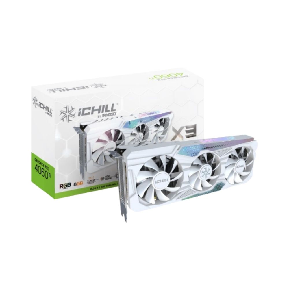 INNO3D RTX 4060 Ti ICHILL X3 White 8GB GDDR6 128Bit Graphics Card