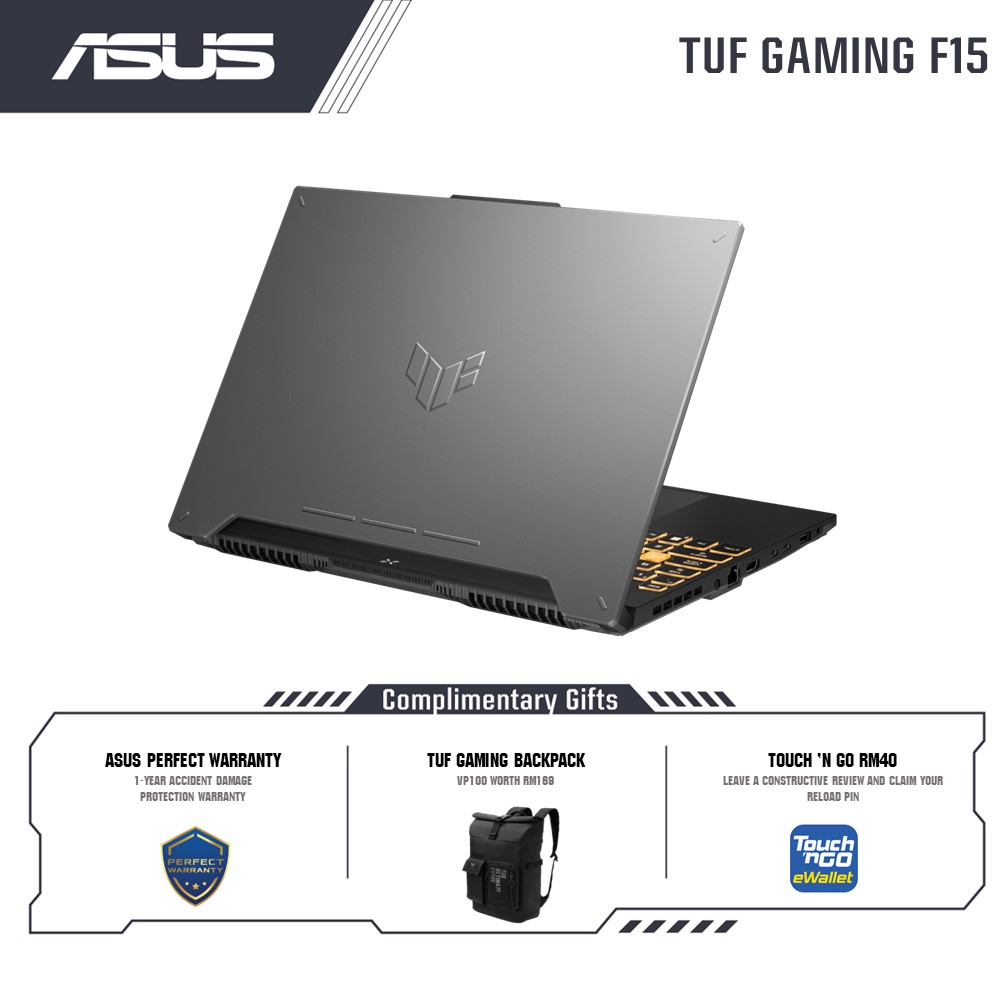 ASUS TUF F15 FX507ZV Gaming Laptop  12th Gen, i7-12700H, 16GB , 512GB SSD,  NVIDIA RTX 4060 8GB, 15.6 FHD